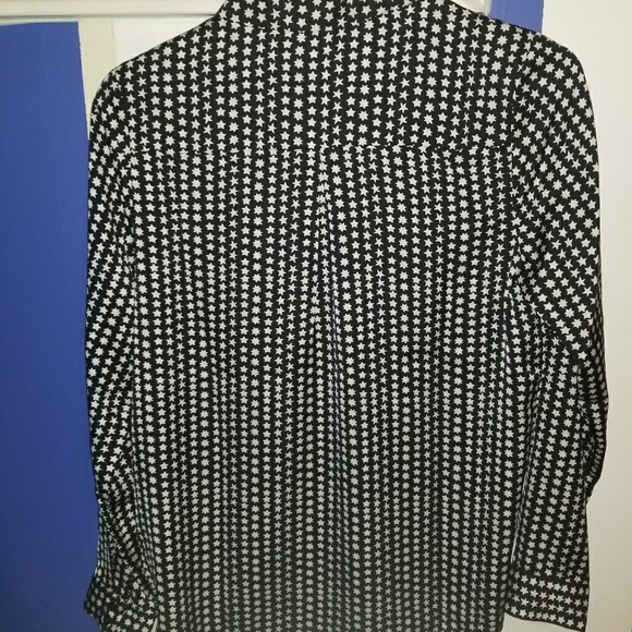 Forever 21 Black w/ White Stars Button-Up. - Picture 2 of 5